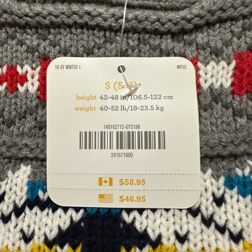 NWT Gymboree gray sweater medium 7/8